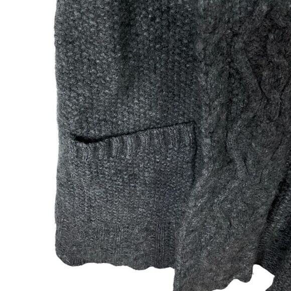 Eddie Bauer Womens M Sleeveless Open Front Chunky Cable Knit Wool Cardigan Vest - Picture 5 of 13